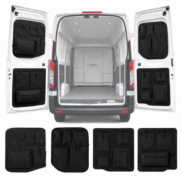 Set di 4 organizer per l'organizzazione degli spazi, compatibili con Ford Transit Custom dal 2012 al 2025