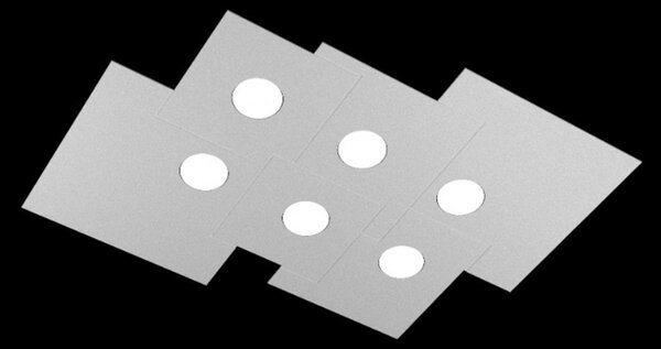 Plafoniera moderna top light plate 1129 pl6 r gx53 led metallo lampada soffitto - Top Light