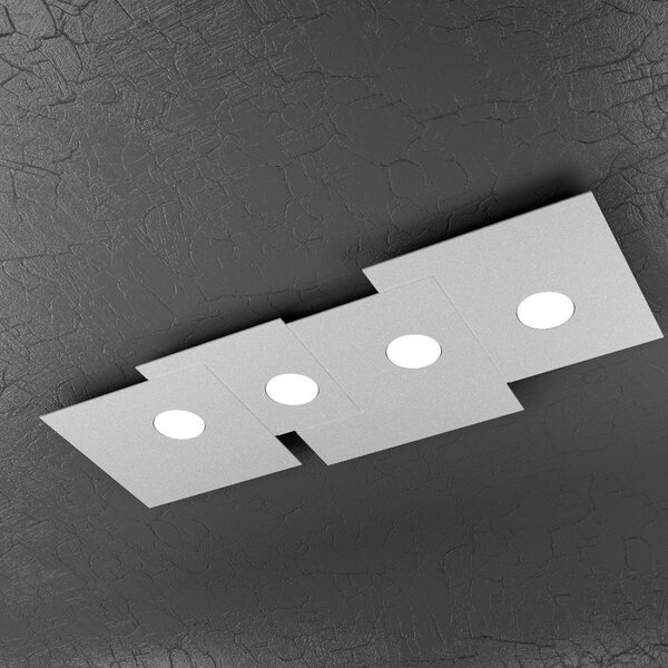 Plafoniera moderna top light plate 1129 pl4 r gx53 led metallo lampada soffitto - Top Light