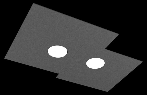 Plafoniera moderna top light plate 1129 pl2 r gx53 led metallo lampada soffitto - Top Light