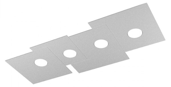 Plafoniera moderna top light plate 1129 pl4 r gx53 led metallo lampada soffitto - Top Light