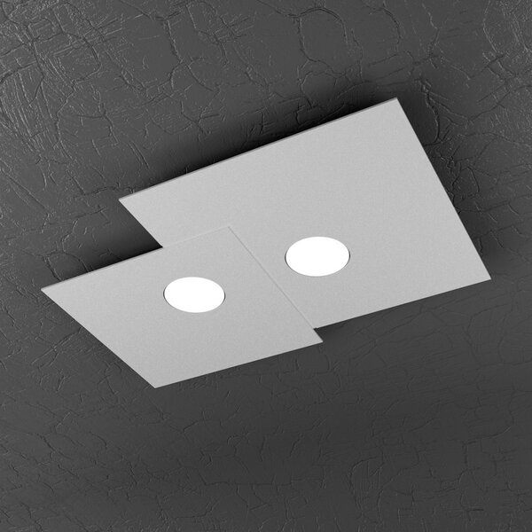 Plafoniera moderna top light plate 1129 pl2 r gx53 led metallo lampada soffitto - Top Light
