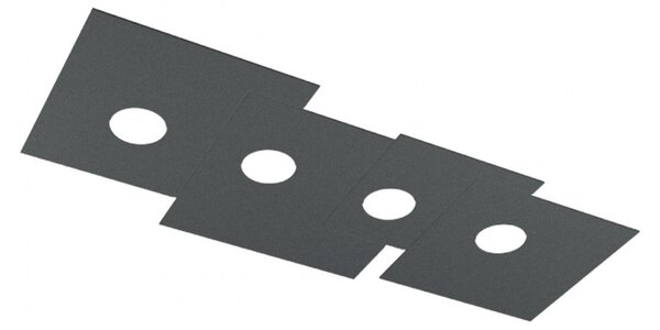 Plafoniera moderna top light plate 1129 pl4 r gx53 led metallo lampada soffitto - Top Light