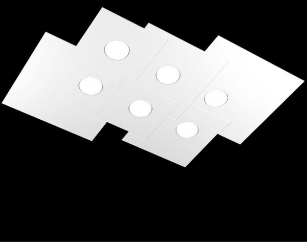 Plafoniera moderna top light plate 1129 pl6 r gx53 led metallo lampada soffitto - Top Light