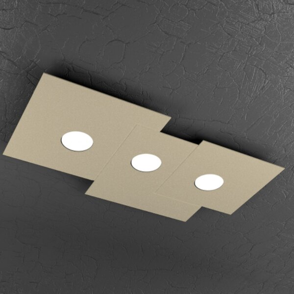 Plafoniera moderna top light plate 1129 pl3 r gx53 led metallo lampada soffitto - Top Light