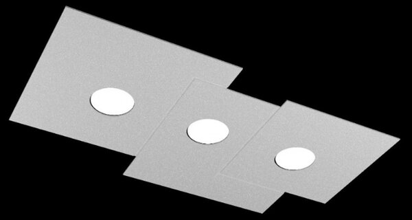 Plafoniera moderna top light plate 1129 pl3 r gx53 led metallo lampada soffitto - Top Light