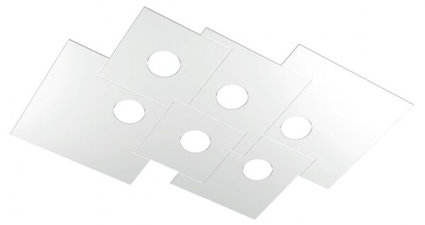 Plafoniera moderna top light plate 1129 pl6 r gx53 led metallo lampada soffitto - Top Light