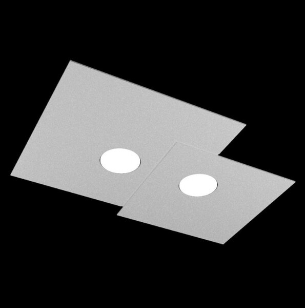 Plafoniera moderna top light plate 1129 pl2 r gx53 led metallo lampada soffitto - Top Light