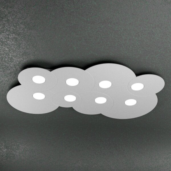 Plafoniera moderna top light cloud 1128 pl8 r gx53 led metallo lampada soffitto - Top Light