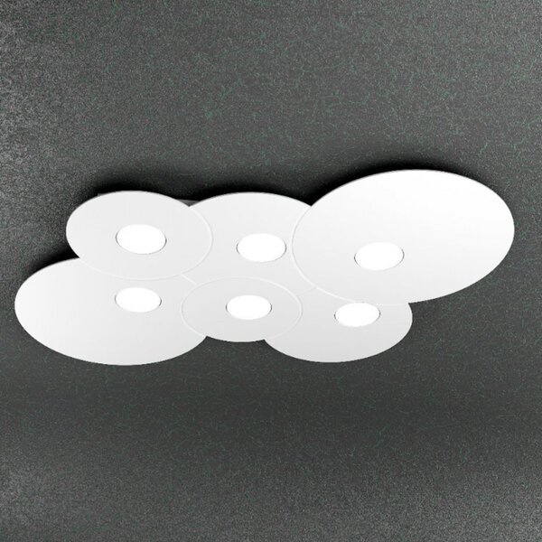 Plafoniera moderna top light cloud 1128 pl6 r gx53 led metallo lampada soffitto - Top Light