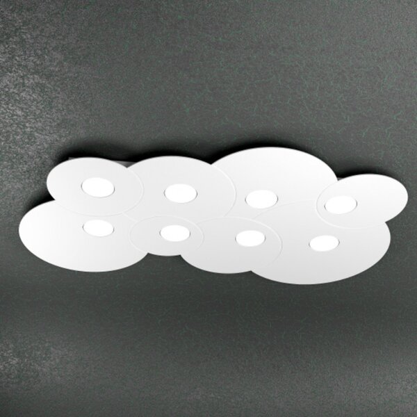 Plafoniera moderna top light cloud 1128 pl8 r gx53 led metallo lampada soffitto - Top Light