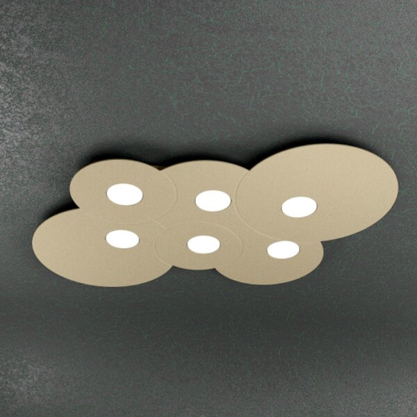 Plafoniera moderna top light cloud 1128 pl6 r gx53 led metallo lampada soffitto - Top Light