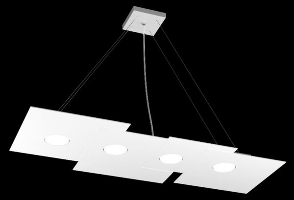 Lampadario moderno top light plate 1129 s4 r gx53 led metallo monoemissione sospensione - Top Light