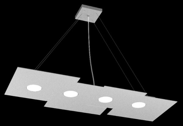 Lampadario moderno top light plate 1129 s4 r+3 gx53 led metallo biemissione sospensione - Top Light