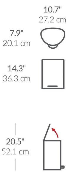Pattumiera in metallo bianco 6 L - simplehuman
