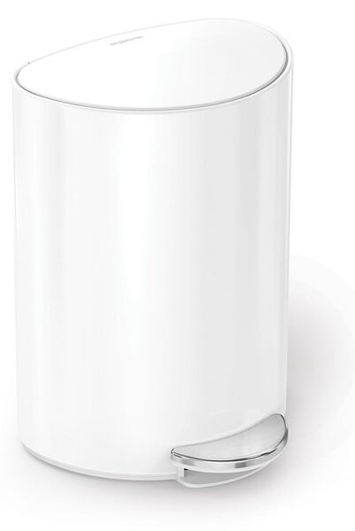 Pattumiera in metallo bianco 6 L - simplehuman