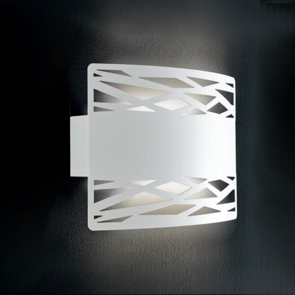 Applique illuminando chimera ap e27 led lampada parete moderna metallo bianco biemissione interno - Illuminando