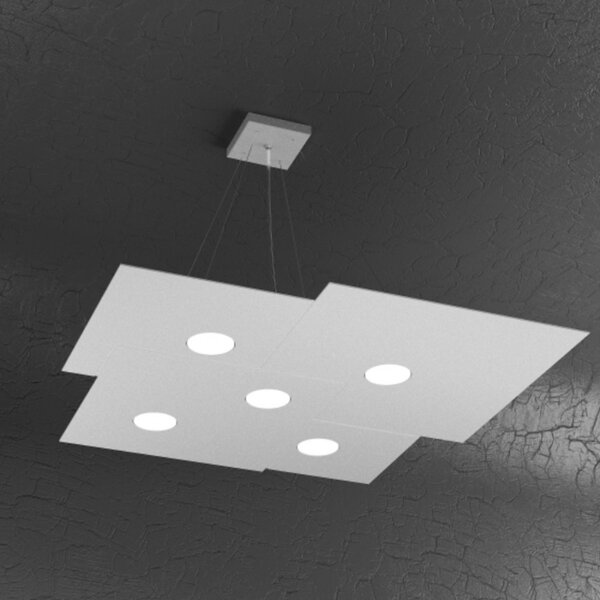 Lampadario moderno top light plate 1129 s5 gx53 led metallo monoemissione sospensione - Top Light