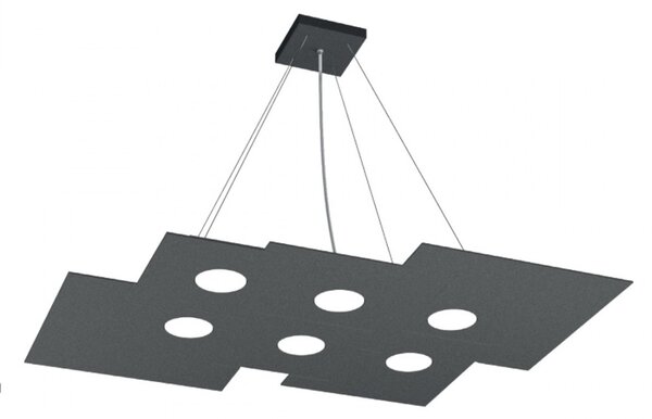Lampadario moderno top light plate 1129 s6 r gx53 led metallo monoemissione sospensione - Top Light