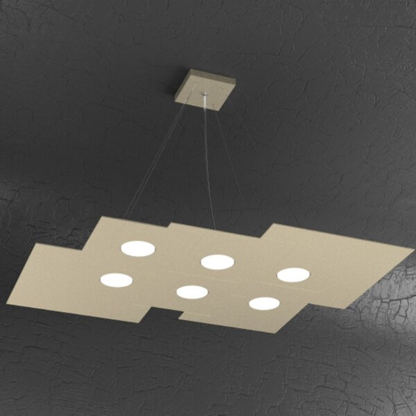 Lampadario moderno top light plate 1129 s6 r gx53 led metallo monoemissione sospensione - Top Light