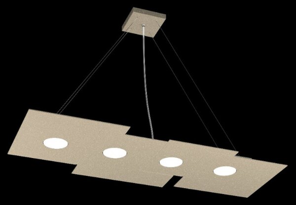 Lampadario moderno top light plate 1129 s4 r+3 gx53 led metallo biemissione sospensione - Top Light