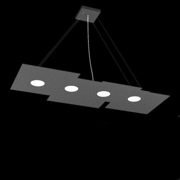 Lampadario moderno top light plate 1129 s4 r+3 gx53 led metallo biemissione sospensione - Top Light