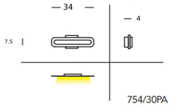 Plafoniera moderna cattaneo tratto 754 30 pa led lampada soffitto - Cattaneo Illuminazione