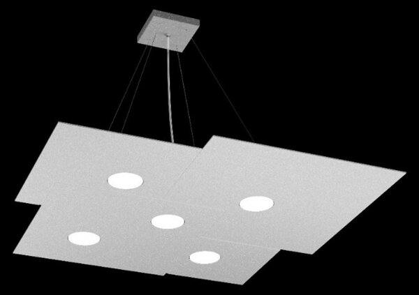 Lampadario moderno top light plate 1129 s5 gx53 led metallo monoemissione sospensione - Top Light