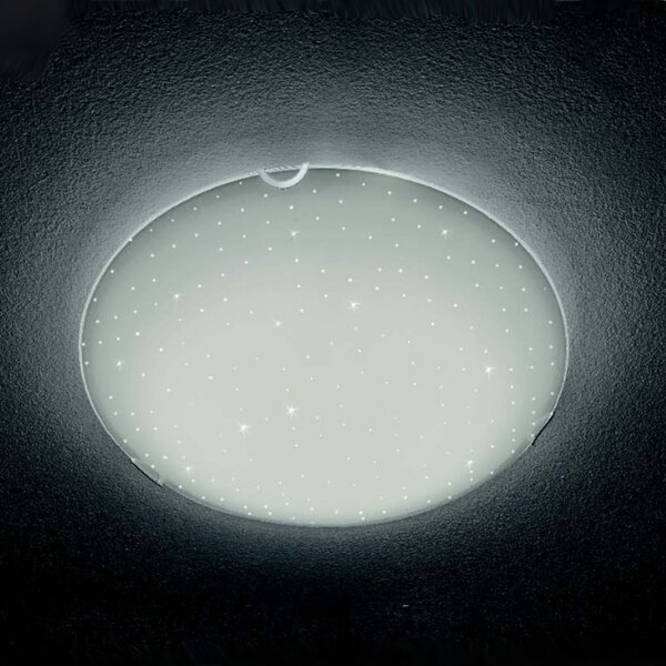 Plafoniera moderna illuminando aster 30 pl e27 led vetro serigrafato lampada soffitto - Illuminando