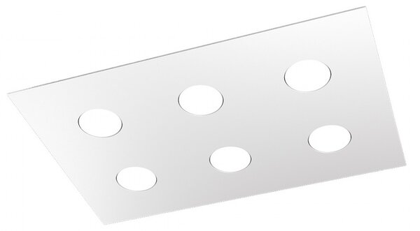 Plafoniera moderna top light area 1127 pl6 r gx53 led metallo lampada soffitto - Top Light