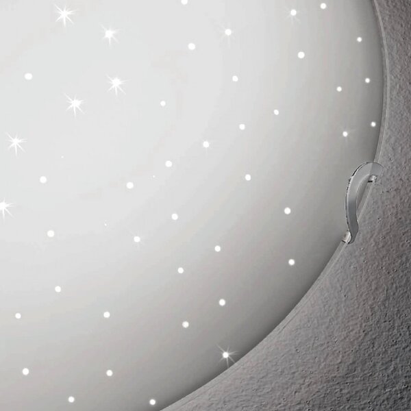 Plafoniera moderna illuminando aster 40 pl e27 led vetro serigrafato lampada soffitto - Illuminando