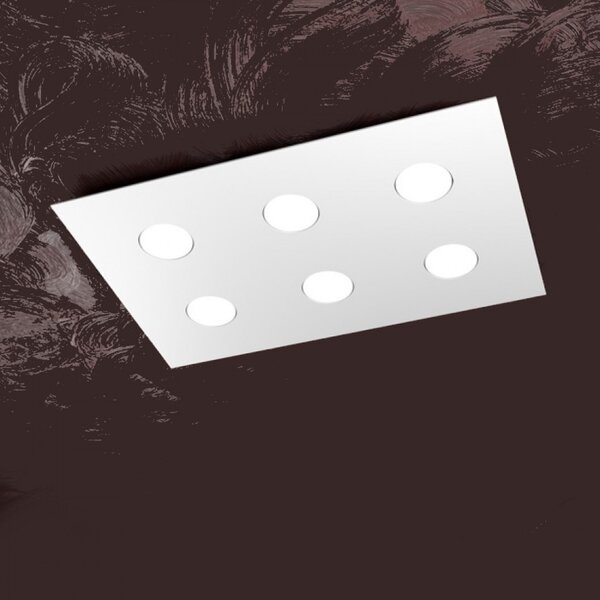 Plafoniera moderna top light area 1127 pl6 r gx53 led metallo lampada soffitto - Top Light
