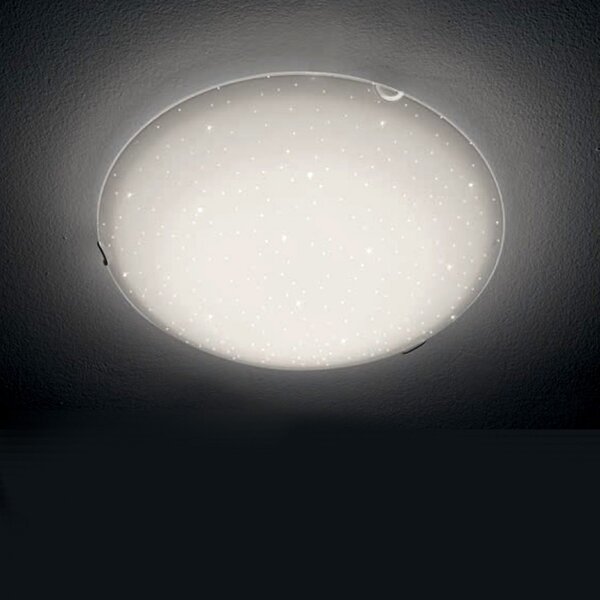 Plafoniera moderna illuminando aster 40 pl e27 led vetro serigrafato lampada soffitto - Illuminando