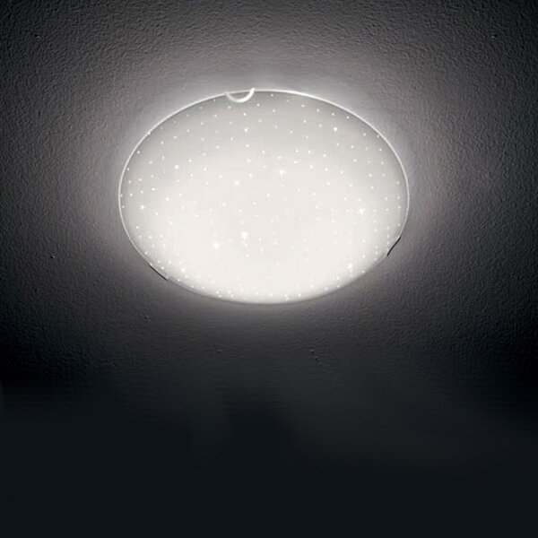 Plafoniera moderna illuminando aster 30 pl e27 led vetro serigrafato lampada soffitto - Illuminando