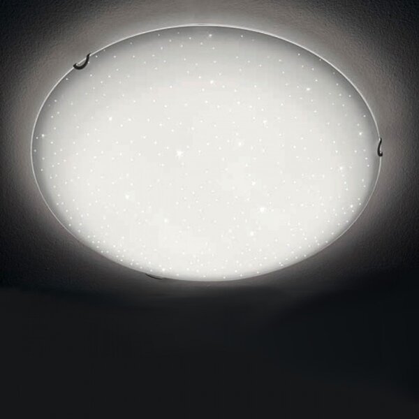 Plafoniera moderna illuminando aster 50 pl e27 led vetro serigrafato lampada soffitto - Illuminando