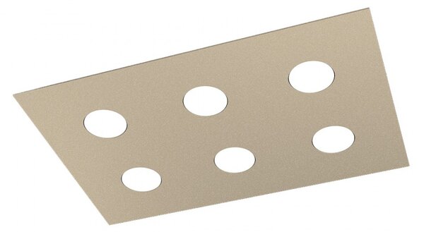 Plafoniera moderna top light area 1127 pl6 r gx53 led metallo lampada soffitto - Top Light