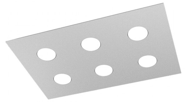 Plafoniera moderna top light area 1127 pl6 r gx53 led metallo lampada soffitto - Top Light