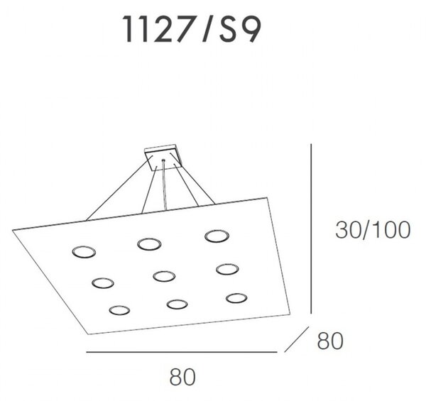 Lampadario moderno top light area 1127 s9 gx53 led monoemissione metallo sospensione - Top Light