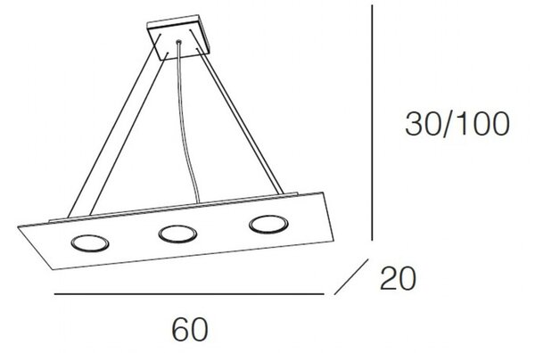 Lampadario moderno top light area 1127 s3 r gx53 led monoemissione metallo sospensione - Top Light