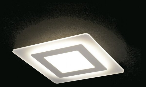 Plafoniera moderna promoingross oblio q35 wh led metallo metacrilato lampada soffitto - Promoingross