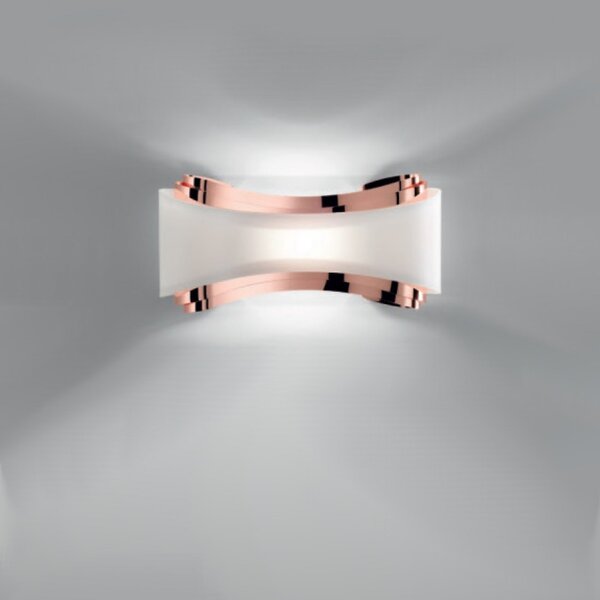 Applique moderno selene illuminazione ionica 1069 025 002 011 r7s led metallo vetro biemissione lampada parete - Selene Illuminazione