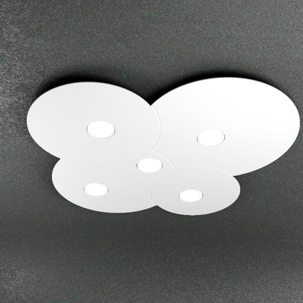 Plafoniera moderna top light cloud 1128 pl5 gx53 led metallo lampada soffitto parete - Top Light