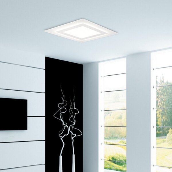 Plafoniera moderna promoingross oblio q35 wh led metallo metacrilato lampada soffitto - Promoingross
