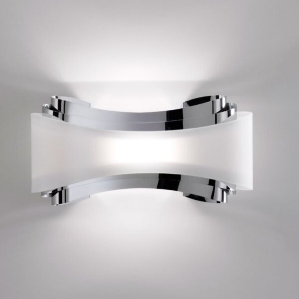 Applique moderno selene illuminazione ionica 1069 025 002 011 r7s led metallo vetro biemissione lampada parete - Selene Illuminazione