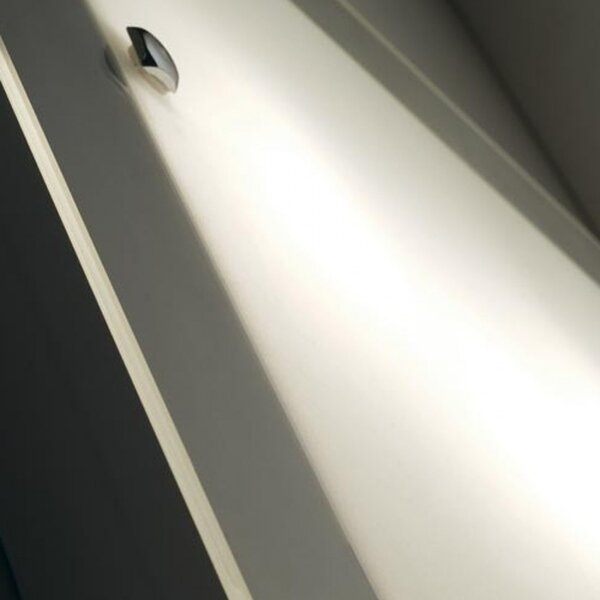 Plafoniera illuminando flat pl re g 75x45 e27 led lampada parete soffitto moderna rettangolare vetro satinato trasparente - Illuminando