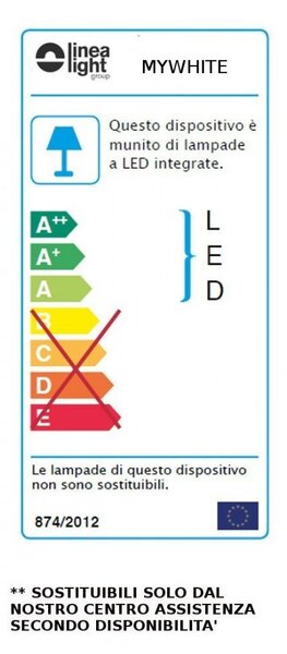 Plafoniera esterno linea light group mywhite r 7805 10w led ip65 polietilene lampada soffitto parete - Linea Light Group