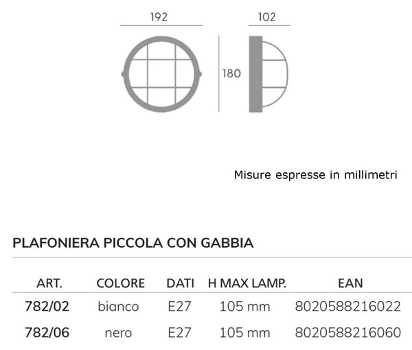 Applique moderno sovil illuminazione industriale tonda 782 e27 led alluminio lampada parete soffitto - Sovil Illuminazione