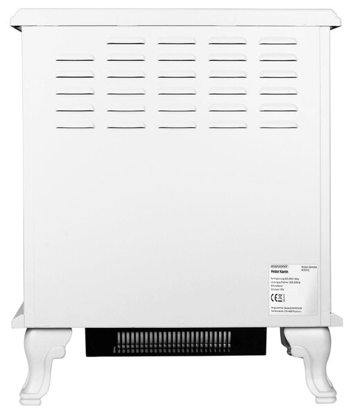 Camino elettrico 2000W, calore regolabile, 60x28x50cm, bianco
