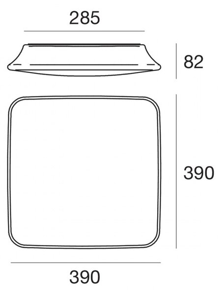 Plafoniera esterno kit emergenza linea light group mywhite q 7808e 16w led ip65 polietilene lampada soffitto parete - Linea Light Group