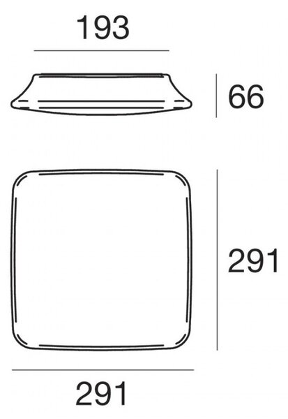 Plafoniera esterno linea light group mywhite 7807 q 10w led ip65 polietilene lampada soffitto parete - Linea Light Group